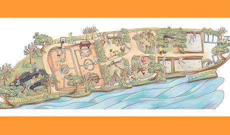 Dibuix recreant com quedarà el parc del Prat Senzill