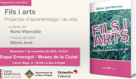 Cartell anunciant la presentació del llibre ‘Fils i arts. Projectes d’aprenentatge i de vida’