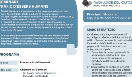 El seminari se celebrarà durant tot el matí del dijous