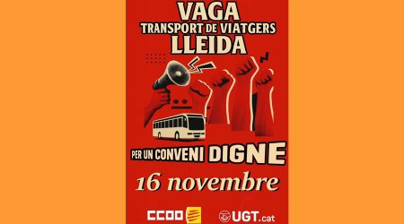 Cartell dels sindicats cridant a la vaga