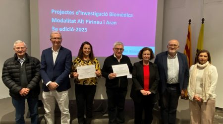 Les persones premiades, en un acte celebrat avui a Tremp