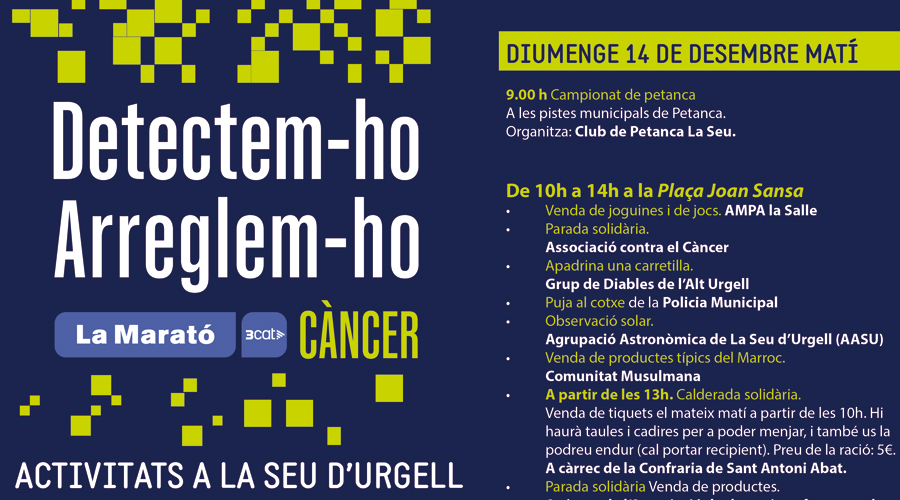 El dia gran de La Marató serà el 14 de desembre