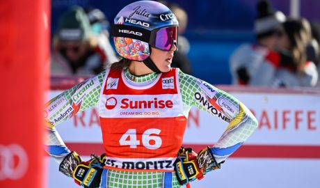 Cande Moreno, al segon descens WC de St Moritz