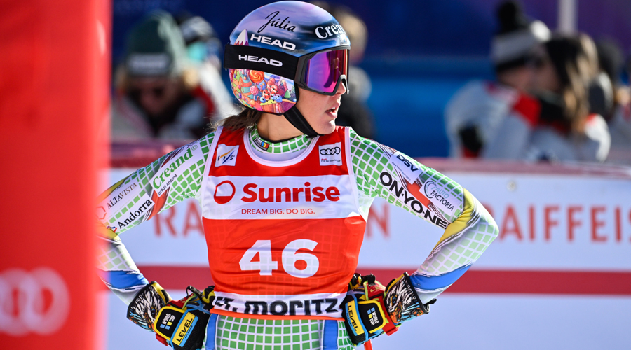 Cande Moreno, al segon descens WC de St Moritz. Foto: Alain Grosclaude Agence Zoom