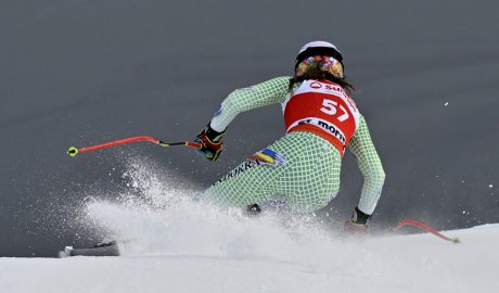 Cande Moreno, al segon entrenament de descens a la WC de St Moritz
