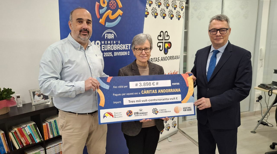 Lliurament del xec a Càritas Andorrana (FAB)