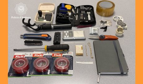 Els objectes intervinguts als tres detinguts