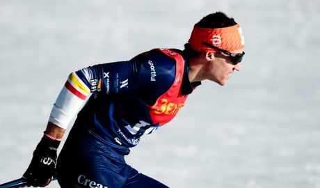 Irineu Esteve, a l'sprint del Tour d'Ski, a Toblach