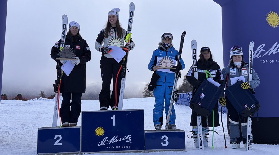Segona per la dreta, Jordina Caminal, a St. Moritz (FAE)