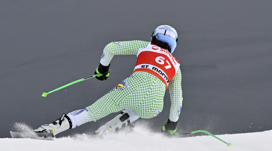 Jordina Caminal, al segon entrenament de descens a la WC de St Moritz. Foto: Alain Grosclaude Agence Zoom