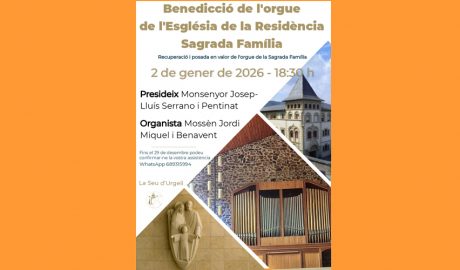 Cartell anunciant l'acte de benedicció de l'orgue