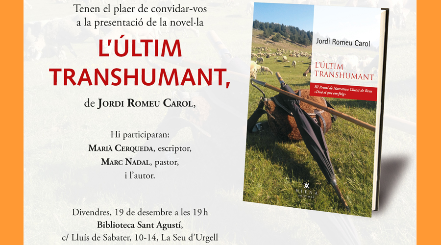 La presentació de la novel·la es farà divendres vinent, a la Seu