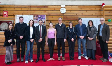 Al centre, Alain Cabanes, i Eva Descarrega a la seva esquerra