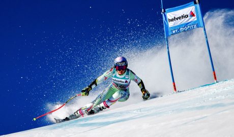 Cande Moreno, durant el supergegant de la WC de St Moritz