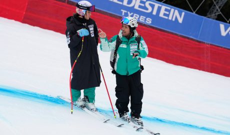 Cande Moreno i Xoque Bellsolà, en una Copa del Món anterior, a Tarvisio