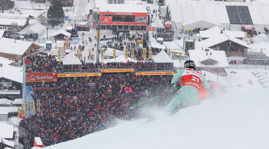 Joan Verdú entrant a l'últim mur d'Adelboden, a la passada Copa del Món, Foto: Agence Zoom