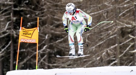 Jordina Caminal, a l'entrenament de descens d'aquest dijous, a Zauchense