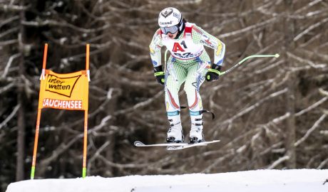 Jordina Caminal, a l'entrenament de descens d'aquest dijous, a Zauchense