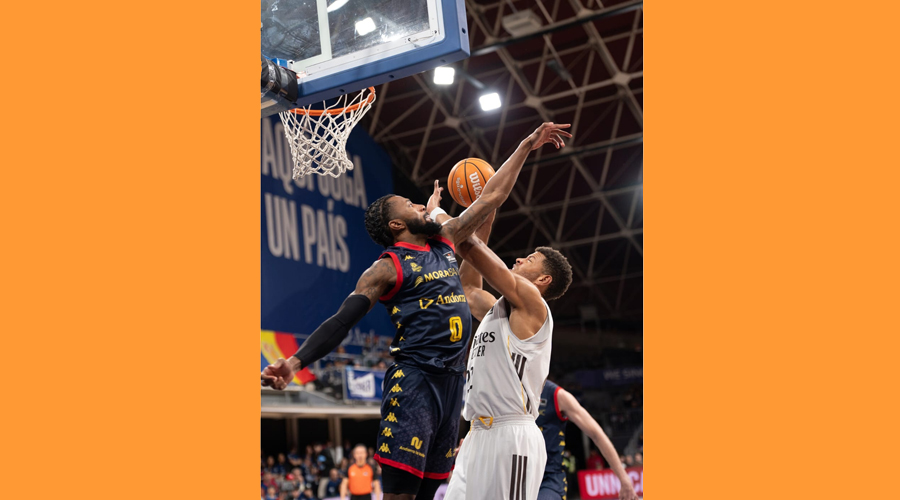 Imatge del partit entre el BC Andorra i el Reial Madrid (ACB)