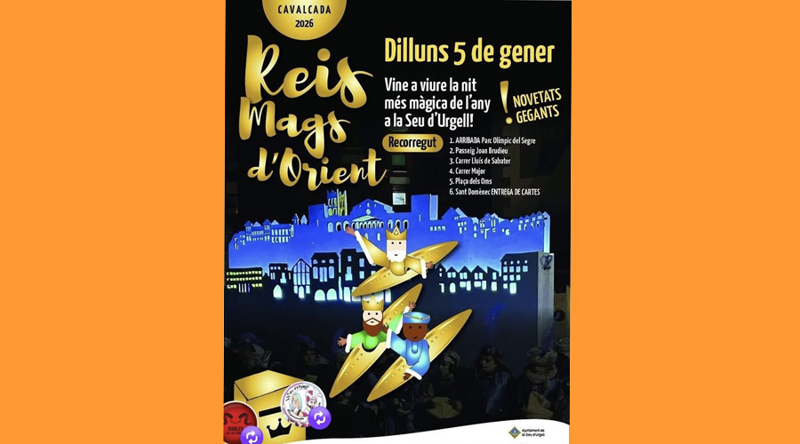 Cartell anunciant la Cavalcada de Reis a la Seu