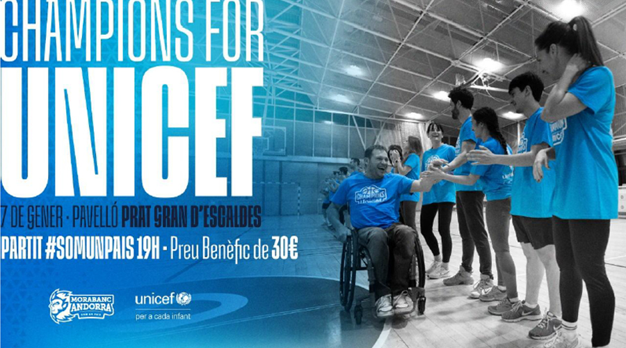 Cartell anunciador de la iniciativa solidària (UNICEF Andorra)