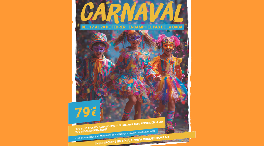 Cartell anunciador de les activitats de carnaval (Comú d'Encamp)