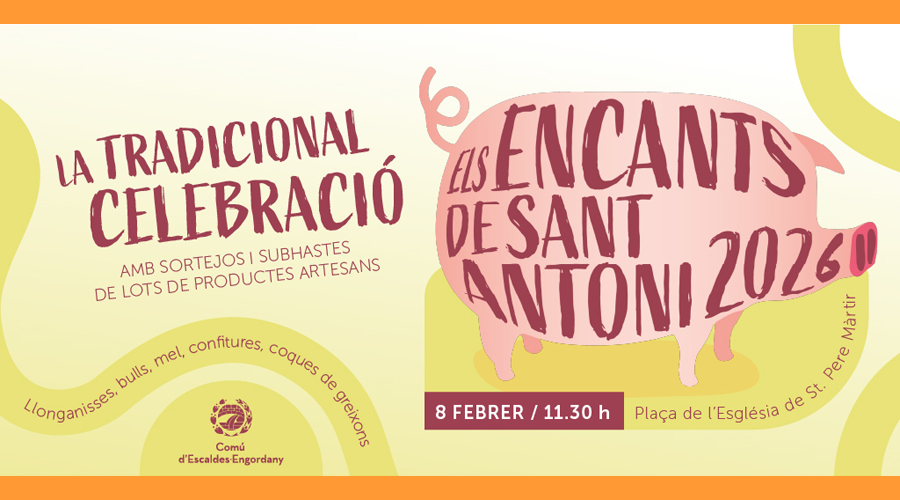 Cartell anunciador dels Encants de Sant Antoni, a Escaldes (comuee)