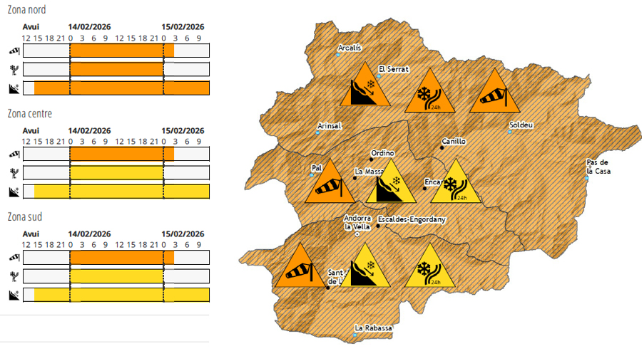 Mapa d'avís taronja (SMN)