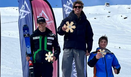 A l'esquerra, Jan Visa, segon al segon eslàlom FIS del Pas de la Casa