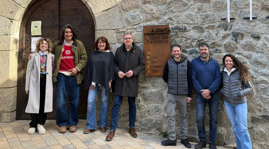 Just al centre de la imatge, Josep Talarn, a Lles de Cerdanya