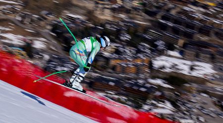 L'andorrana, Jordina Caminal, durant el segon entrenament oficial de la Copa del Món Andorra 2026