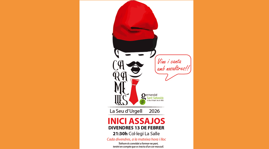 El cartell anunciant l'inici dels assajos (Aj. la Seu)