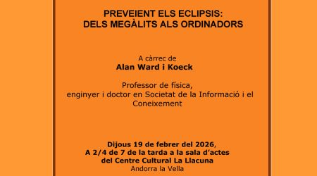 La conferència sobre els eclipsis se celebrarà el 19 de febrer
