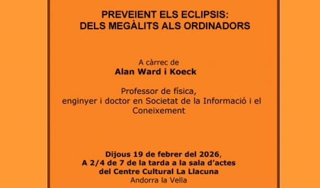 La conferència sobre els eclipsis se celebrarà el 19 de febrer