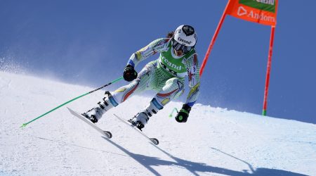 L'esquiadora del Principat, Jordina Caminal, durant el descens