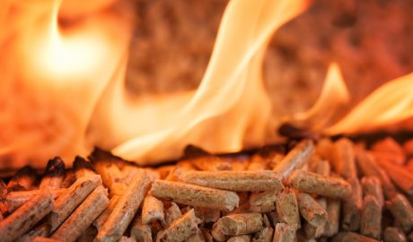 Pèl·let cremant en una estufa