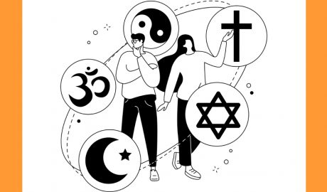 Un dibuix que representa una diversitat de religions i creences