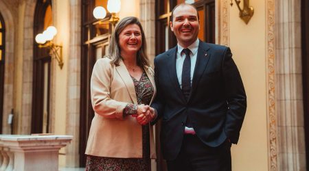 La síndica d'Aran, Maria Vergés i el conseller, Albert Dalmau