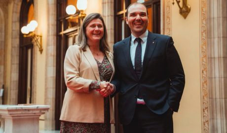 La síndica d'Aran, Maria Vergés i el conseller, Albert Dalmau