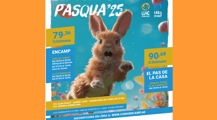 Cartell anunciant les dates de les activitats de Pasqua