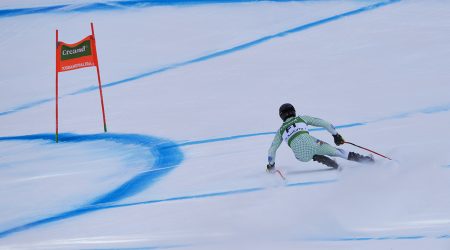 Àlex Rius, a la pista Àliga, fent d'obridor a la Copa del Món femenina de Soldeu d'aquesta temporada