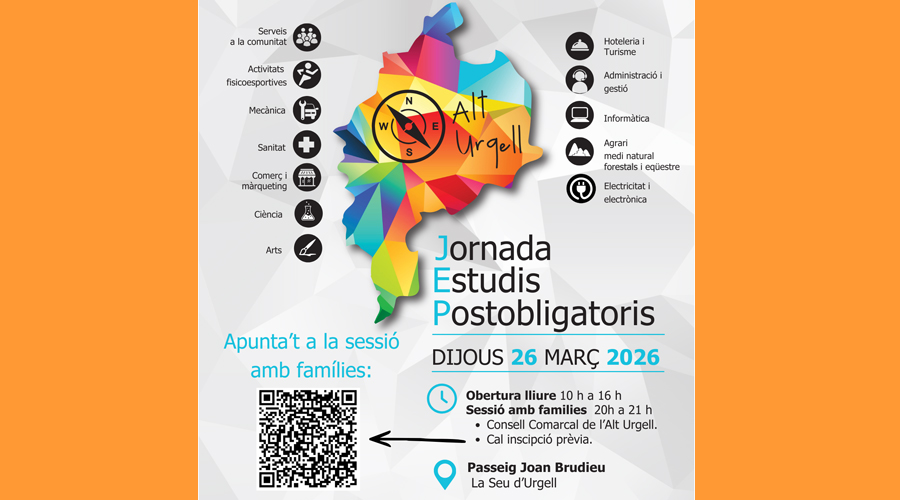 El cartell anunciant la jornada informativa sobre estudis postobligatoris (CCAU)
