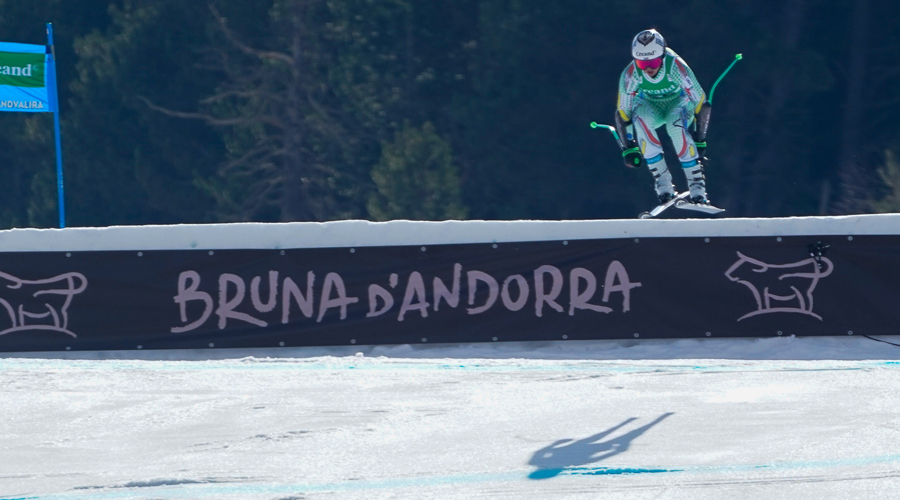 Jordina Caminal, al supergegant del diumenge, al Tarter. Foto: Agence Zoom