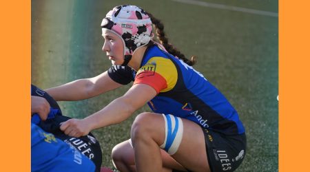 Una jugadora tricolor durant el partit