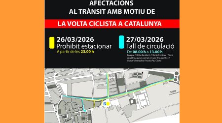 Mapa amb els carrers afectats per la sortida de la Volta