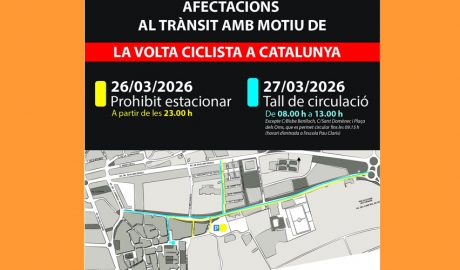 Mapa amb els carrers afectats per la sortida de la Volta