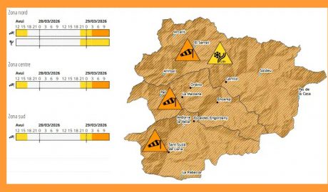 Mapa d'avís taronja per al cap de setmana