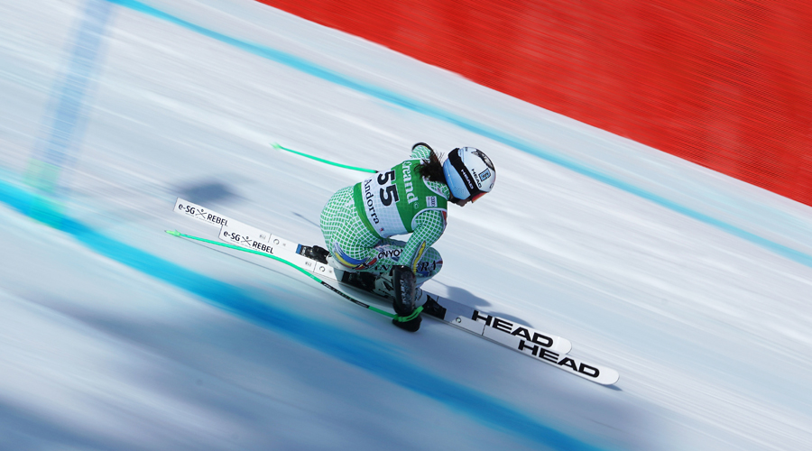 L'andorrana, Jordina Caminal, durant la seva baixada (@Oriol Molas)