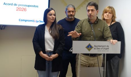 Els membres de l'equip de govern a l'Ajuntament de la Seu