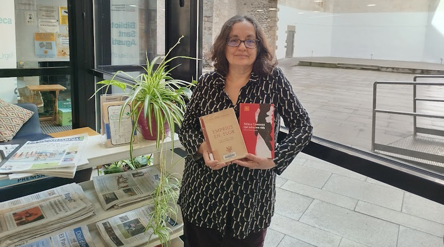 Montserrat Riu, a la Biblioteca Sant Agustí de la Seu